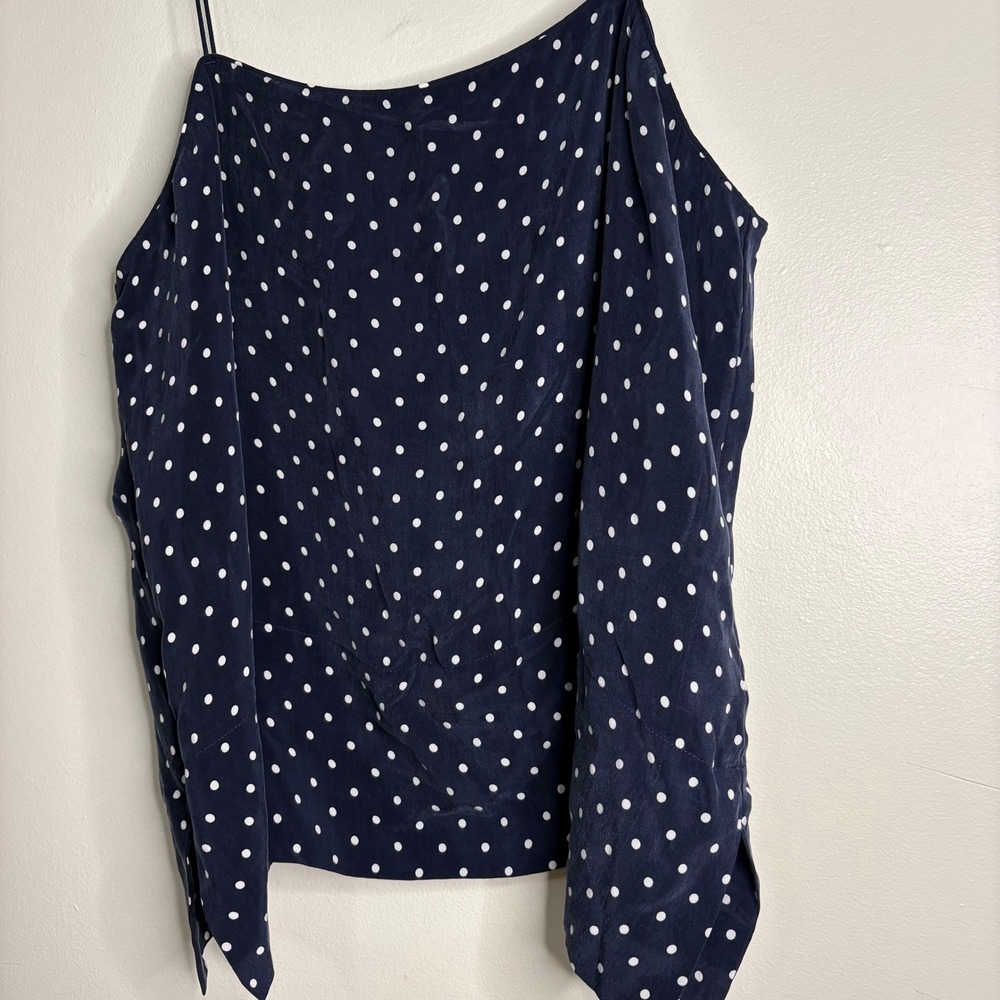 Everlane Navy Polka Dot Cami Top Size 12 - Picture 3 of 6